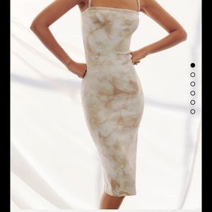 Zara Tie Dye Fitted Midi Dress